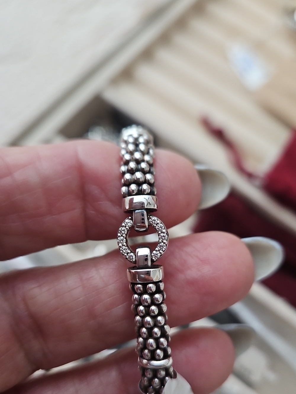 LAGOS Enso Diamond Circle Caviar Bracelet in Sterling Silver - Picture 9 of 9